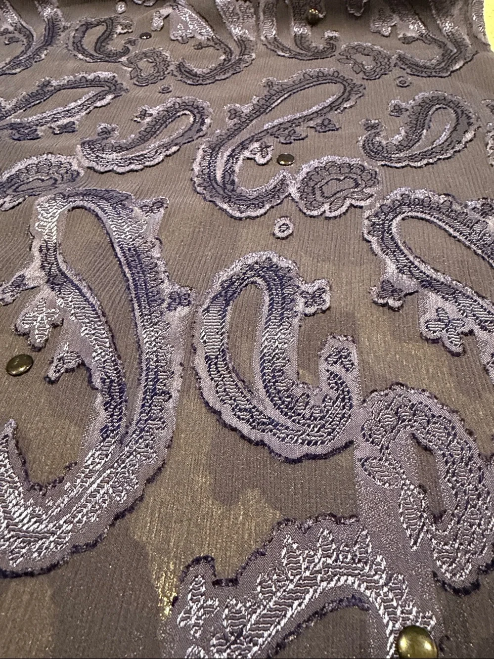 Echo -vintage Navy Blue Paisley Embroidered and studded Scarf